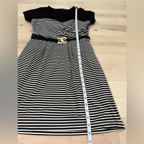 BCBGMAXAZRIA Belted Black & White Stripe Dress
Size 8 - Picture 4 of 12